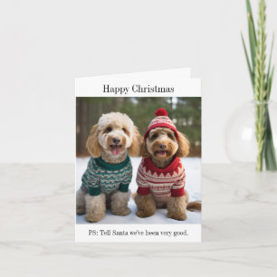 Goldendoodle Hunde in Christmas Sweaters Karte