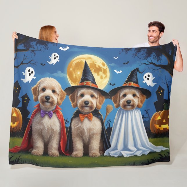 Goldendoodle Hunde Pumpkin Halloween Funny Fleecedecke (Beispiel)