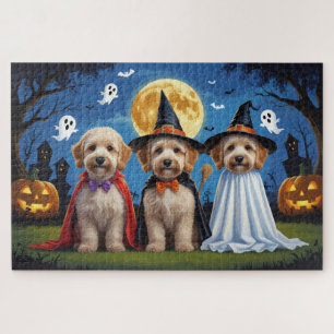 Goldendoodle Hunde Pumpkin Halloween Funny Puzzle