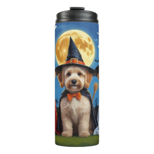 Goldendoodle Hunde Pumpkin Halloween Funny Thermosbecher