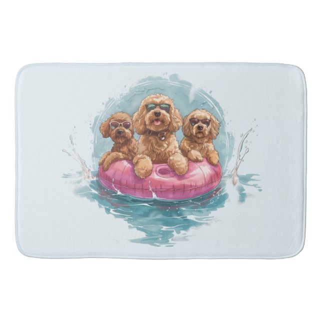 Goldendoodle Hunde Sommer Ananas Pool Float Badematte (Vorderseite)