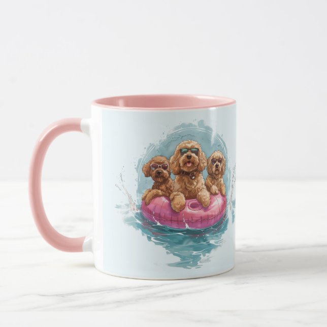 Goldendoodle Hunde Sommer Ananas Pool Float Tasse (Links)