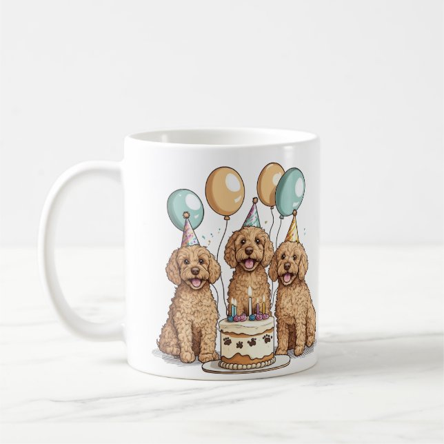 Goldendoodle Hunde zum Geburtstag Kaffeetasse (Links)