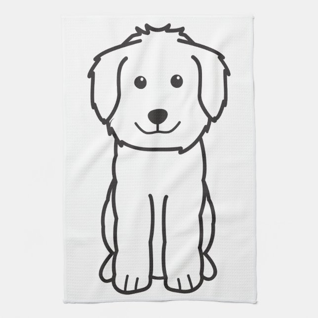 Goldendoodle HundeCartoon Küchentuch (Vertikal)