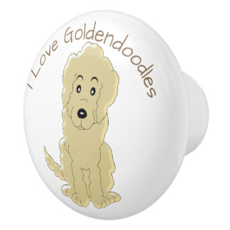 Goldendoodle Hundeentwurf Keramikknauf