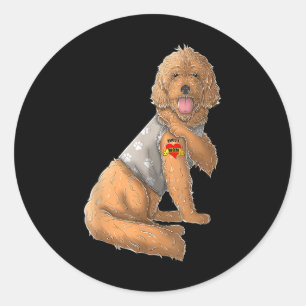 Goldendoodle I Liebe Mama Tattoo Dog Funny Mothers Runder Aufkleber