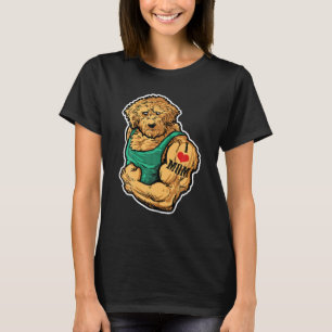 Goldendoodle I Liebe Mama Tattoo Dog Workout Fitne T-Shirt