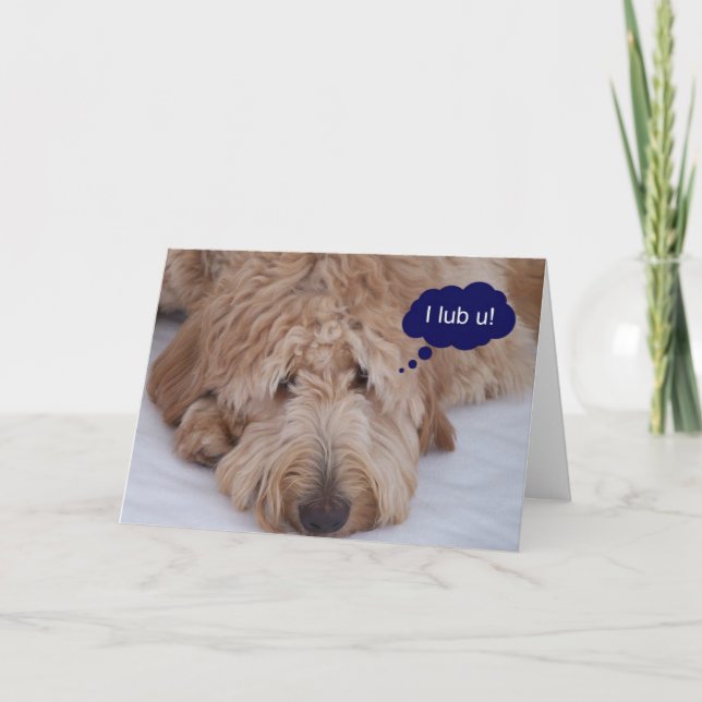 Goldendoodle "ich lub u!" Karte (Vorderseite)