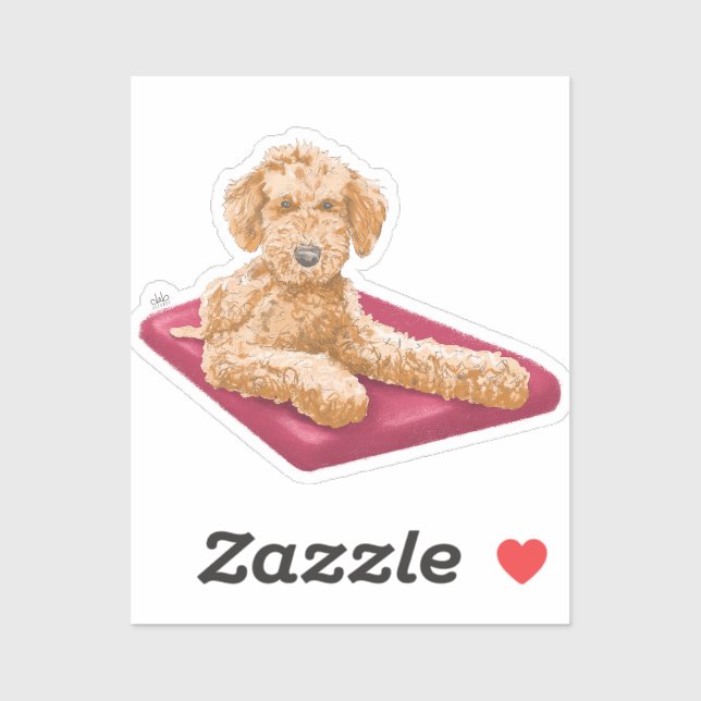 Goldendoodle Illustration Sticker von Deb Jeffrey (Blatt)
