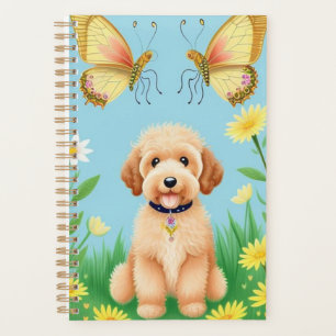 Goldendoodle im Garten Planer