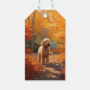 Goldendoodle im Herbst Leaves Fall Inspiriert Geschenkanhänger