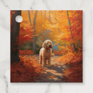 Goldendoodle im Herbst Leaves Fall Inspiriert Geschenkanhänger