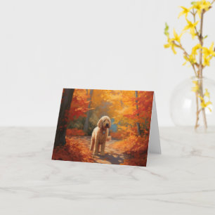 Goldendoodle im Herbst Leaves Fall Inspiriert Karte
