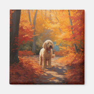 Goldendoodle im Herbst Leaves Fall Inspiriert Magnet
