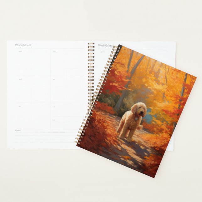 Goldendoodle im Herbst Leaves Fall Inspiriert Planer (Anzeige)