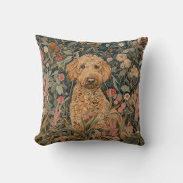 Goldendoodle im William Morris Stil Kissen