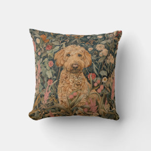 Goldendoodle im William Morris Stil Kissen