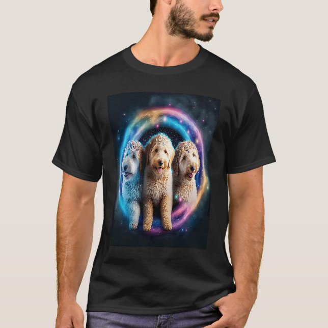 Goldendoodle In Space With Donuts Cute Doodle Boys T-Shirt (Vorderseite)
