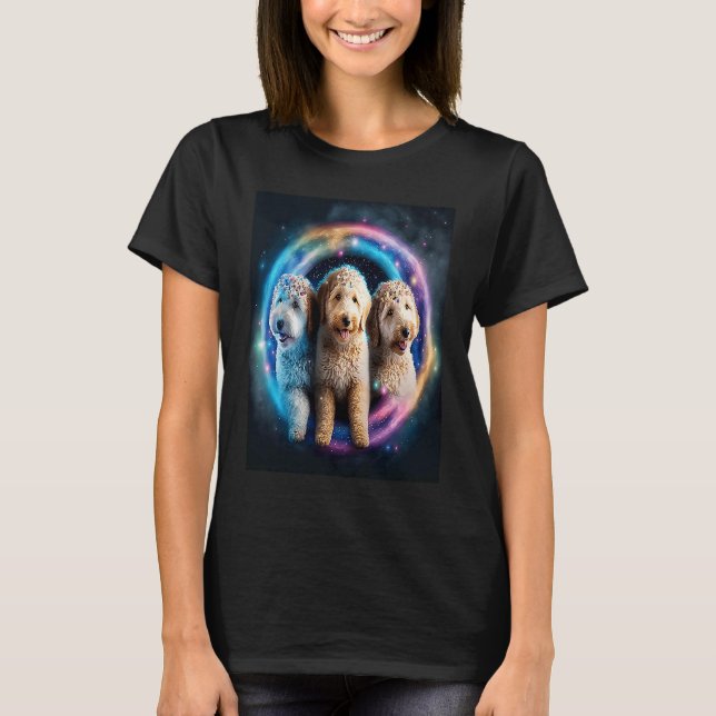 Goldendoodle In Space With Donuts Cute Doodle Boys T-Shirt (Vorderseite)