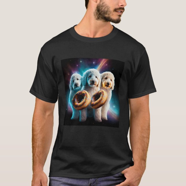 Goldendoodle In Space With Donuts Cute Doodle Boys T-Shirt (Vorderseite)
