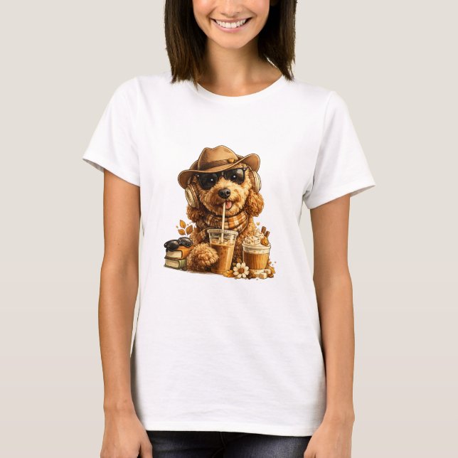 Goldendoodle Kaffee-Shirt T-Shirt (Vorderseite)