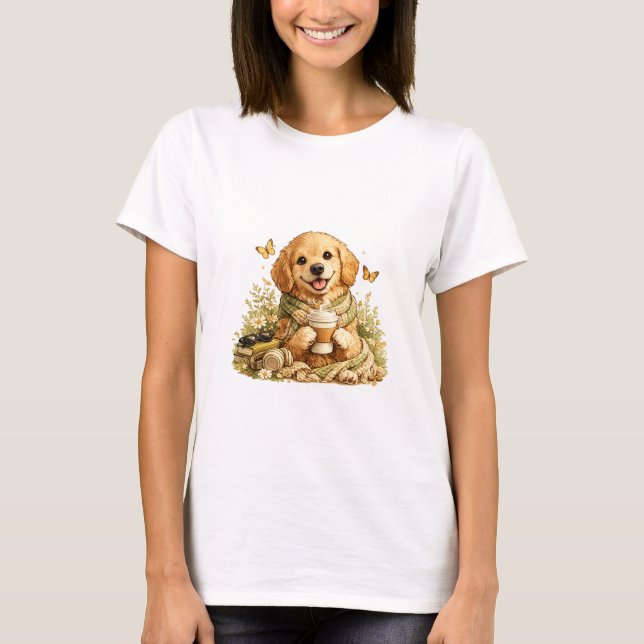 Goldendoodle Kaffee-Shirt T-Shirt (Vorderseite)