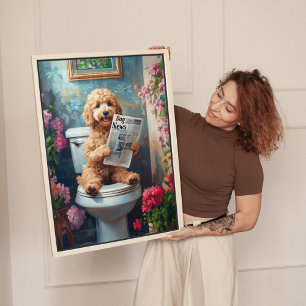 Goldendoodle Kunst Badezimmer Humor Leinwanddruck