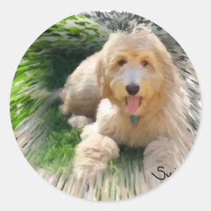 Goldendoodle Labradoodle Runder Aufkleber