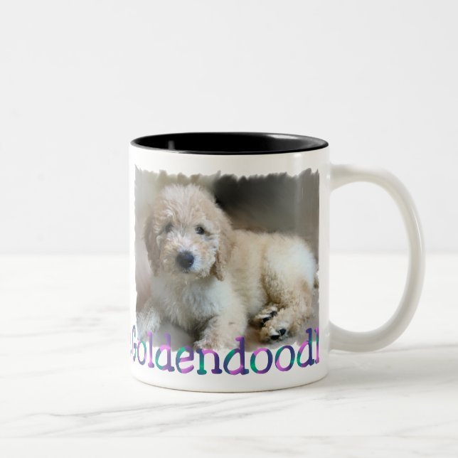Goldendoodle Liebhaber Geschenke Zweifarbige Tasse (Rechts)