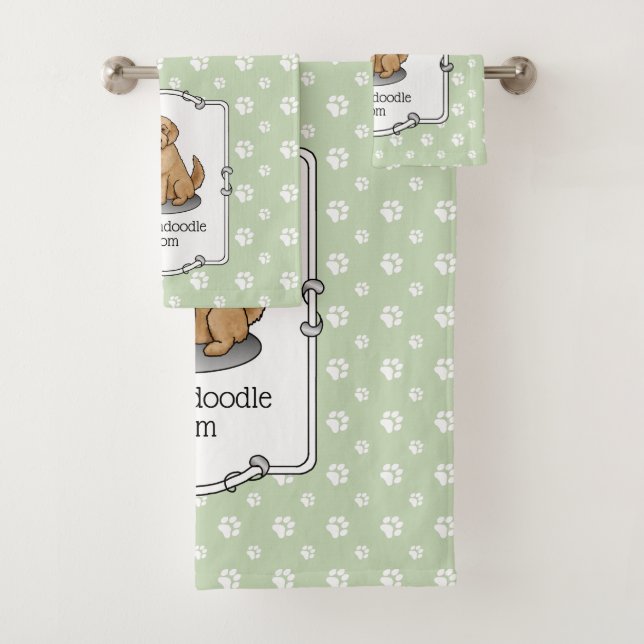Goldendoodle-Mama Doodle-Mama (goldrot) Hundemutte Badhandtuch Set (Insitu)