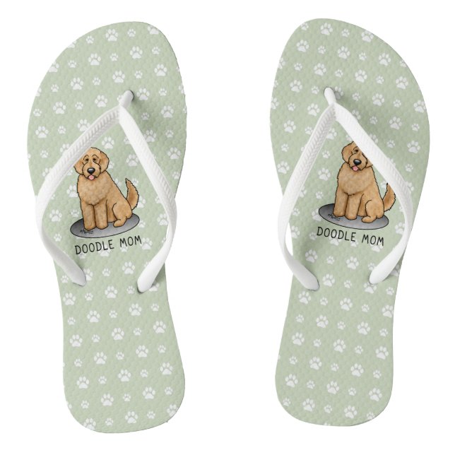Goldendoodle-Mama Doodle-Mama (goldrot) Hundemutte Flip Flops (Fußbett)