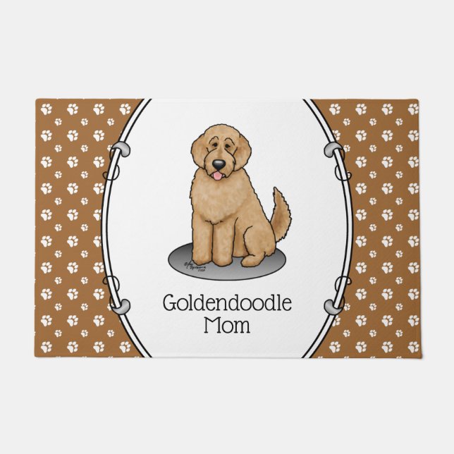 Goldendoodle-Mama Doodle-Mama (goldrot) Hundemutte Fußmatte (Vorderseite)