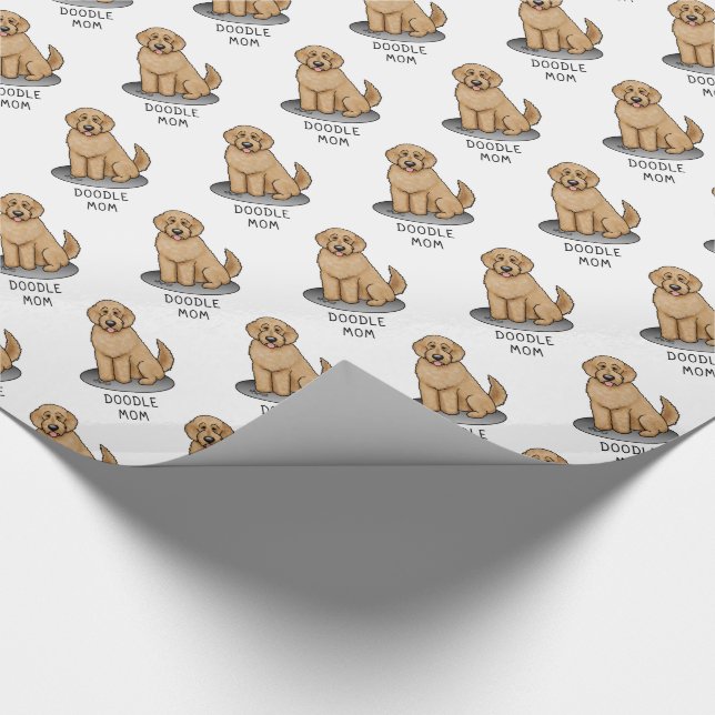 Goldendoodle-Mama Doodle-Mama (goldrot) Hundemutte Geschenkpapier (Ecke)