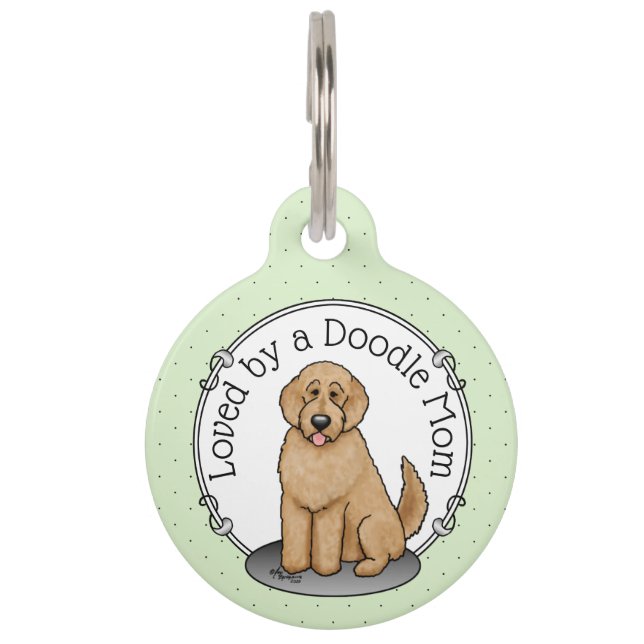 Goldendoodle-Mama Doodle-Mama (goldrot) Hundemutte Haustiermarke (Vorderseite)
