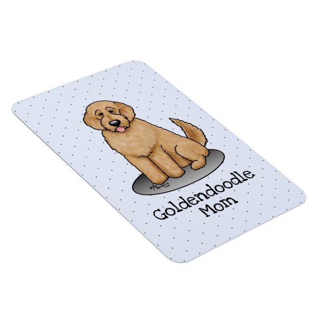 Goldendoodle-Mama Doodle-Mama (goldrot) Hundemutte Magnet (Rechte Seite)