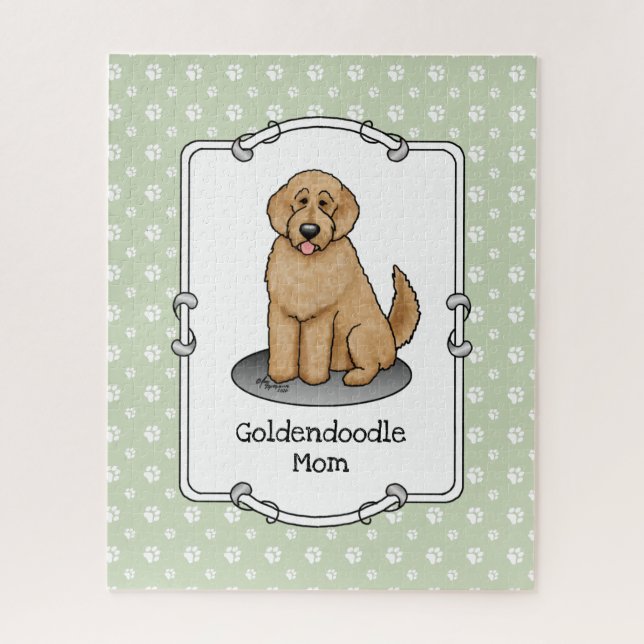 Goldendoodle-Mama Doodle-Mama (goldrot) Hundemutte Puzzle (Vertikal)