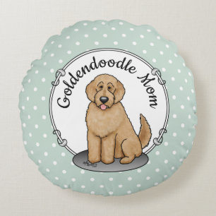 Goldendoodle-Mama Doodle-Mama (goldrot) Hundemutte Rundes Kissen