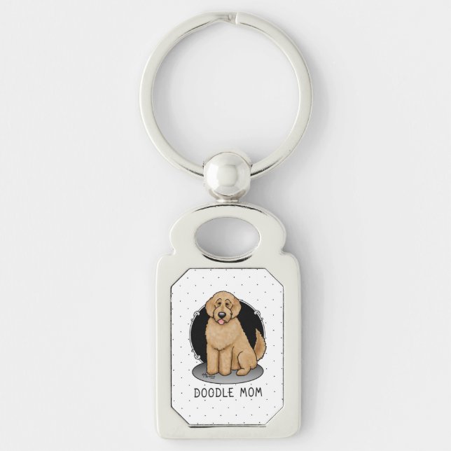 Goldendoodle-Mama Doodle-Mama (goldrot) Hundemutte Schlüsselanhänger (Vorderseite)