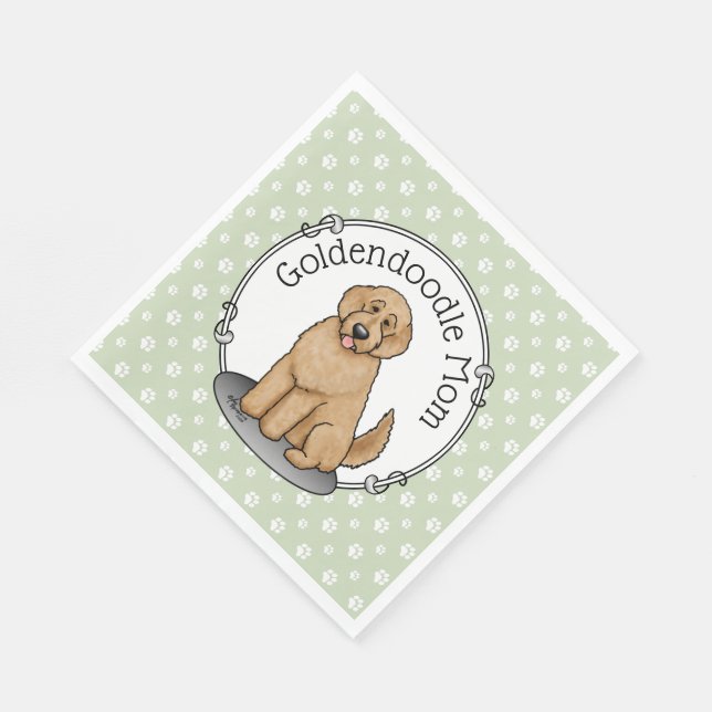 Goldendoodle-Mama Doodle-Mama (goldrot) Hundemutte Serviette (Ecke)