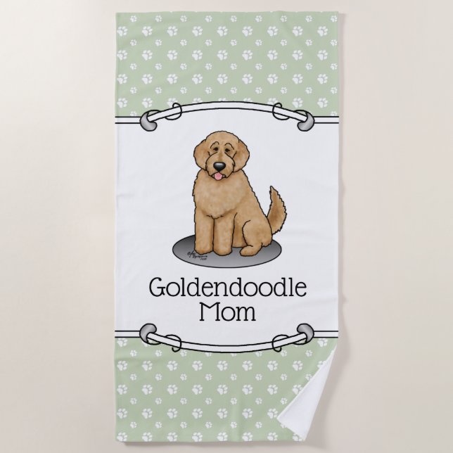 Goldendoodle-Mama Doodle-Mama (goldrot) Hundemutte Strandtuch (Vorderseite)
