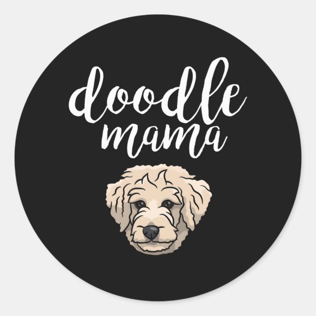 Goldendoodle Mama Doodle Mama Runder Aufkleber (Vorderseite)
