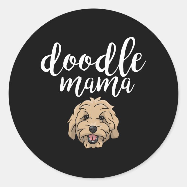 Goldendoodle Mama Doodle Mama Runder Aufkleber (Vorderseite)
