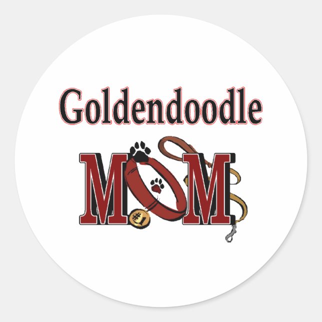 Goldendoodle-Mama Runder Aufkleber (Vorderseite)