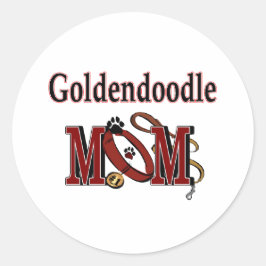 Goldendoodle-Mama Runder Aufkleber