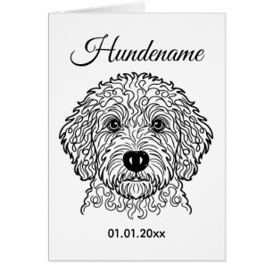 Goldendoodle Minimalist Line Art Personalized card