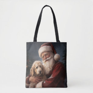 Goldendoodle mit dem Weihnachtsmann Weihnachten
