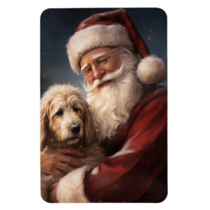 Goldendoodle mit dem Weihnachtsmann Weihnachten Magnet