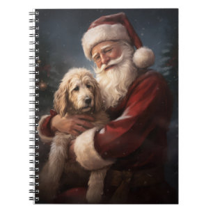 Goldendoodle mit dem Weihnachtsmann Weihnachten Notizblock