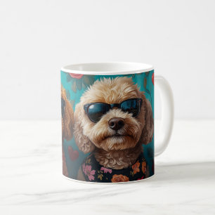 Goldendoodle mit Herz Rosen Valentinstag Kaffeetasse