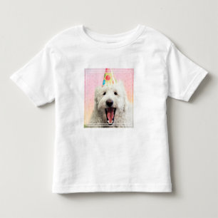 Goldendoodle mit Party-Hut Kleinkind T-shirt